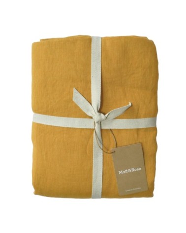 Housse de couette unie en lin lavé Safran 260x240cm