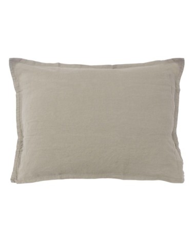 Set de 2 taies doreiller unies en lin lavé Naturel 50x70cm