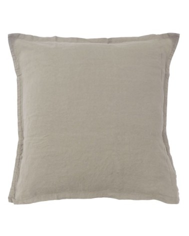 Set de 2 taies doreiller unies en lin lavé Naturel 65x65cm