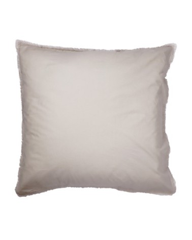 Set de 2 taies doreiller unies  finition à franges Lin 65x65cm