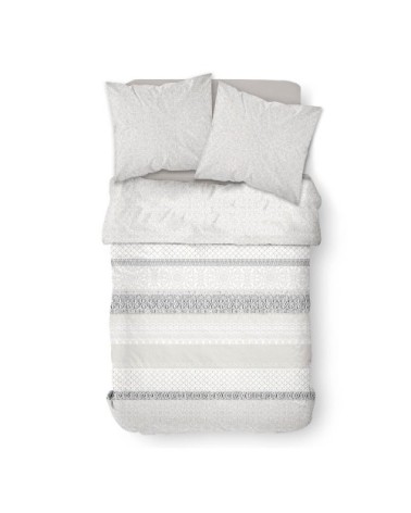 Parure de lit 2 personnes imprimé floral en Coton Beige 220x240 cm