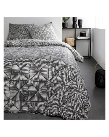 Parure de lit 2 personnes imprimé en Coton Blanc 220x240 cm