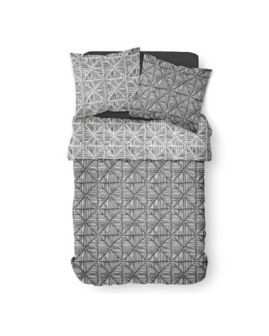 Parure de lit 2 personnes imprimé en Coton Blanc 220x240 cm