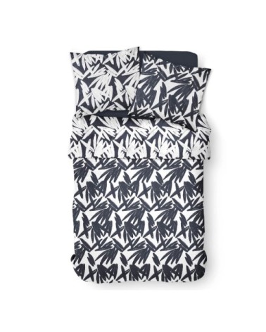 Parure de lit 2 personnes imprimé en Coton Blanc 220x240 cm