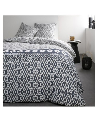 Parure de lit 2 personnes imprimé en Coton Blanc 240x260 cm