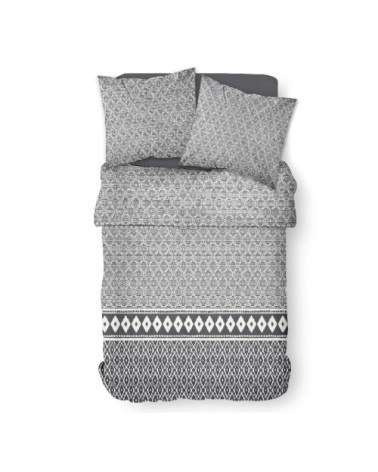 Parure de lit 2 personnes imprimé en Coton Blanc 240x260 cm