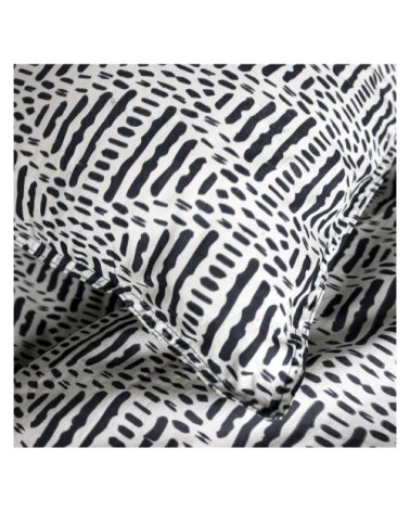 Parure de lit 2 personnes imprimé en Coton Blanc 240x260 cm