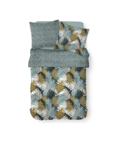 Parure de lit zippée 2 personnes imprimé en Coton Bleu 240x220 cm