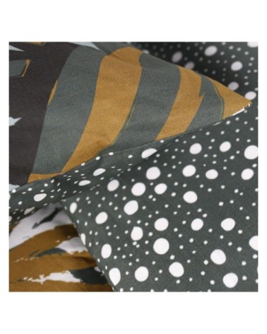 Parure de lit zippée 2 personnes imprimé en Coton Bleu 240x220 cm