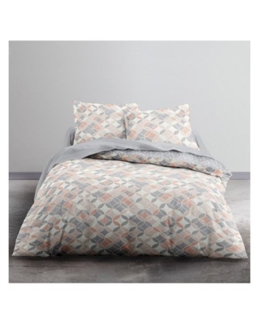 Parure de lit 2 personnes imprimé en Polyester Rose 220x240 cm