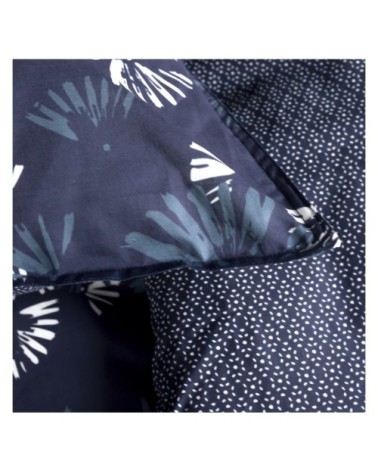 Parure de lit 2 personnes imprimé floral en Coton Bleu 240x260 cm