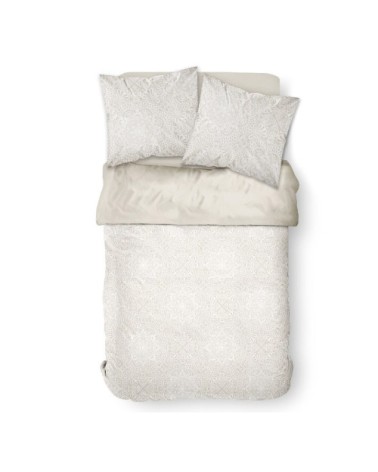 Parure de lit 2 personnes imprimé floral en coton beige 220x240cm