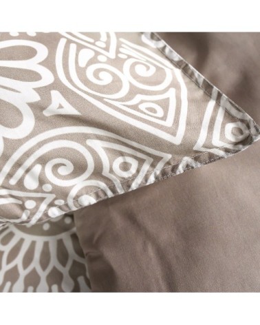 Parure de lit 2 personnes imprimé floral en coton beige 220x240cm