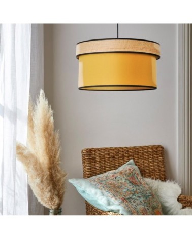 Suspension cylindrique coton/raphia D38cm