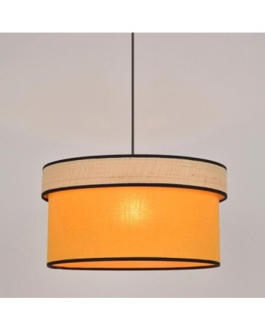 Suspension cylindrique coton/raphia D38cm