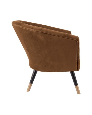 Fauteuil en velours chocolat