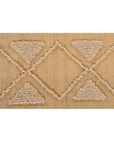Tapis ethnique berbère en coton jaune 140x200