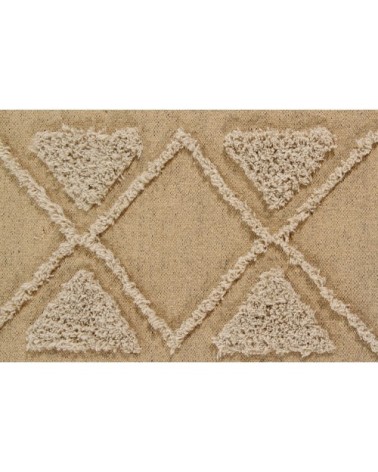 Tapis ethnique berbère en coton jaune 140x200