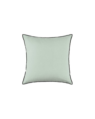 Housse de coussin en lin vert 40x40 cm