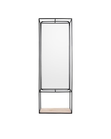 Miroir rectangulaire en métal noir
