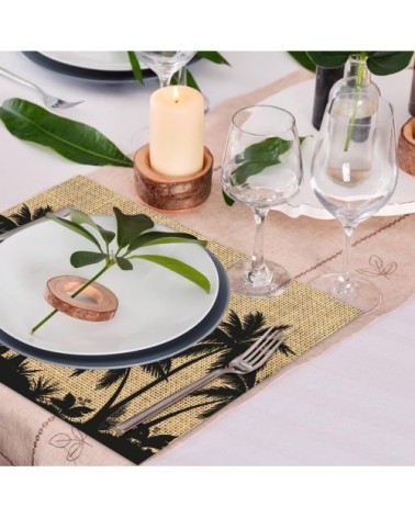 Set de table en toile de jute palmiers 42x30