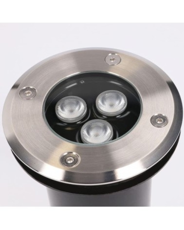 Encastré de sol led IP65/IP67 ø110mm 2,7W 4000k acier inoxydable. gris