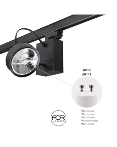 Projecteur IP20 GU10 15W Noir