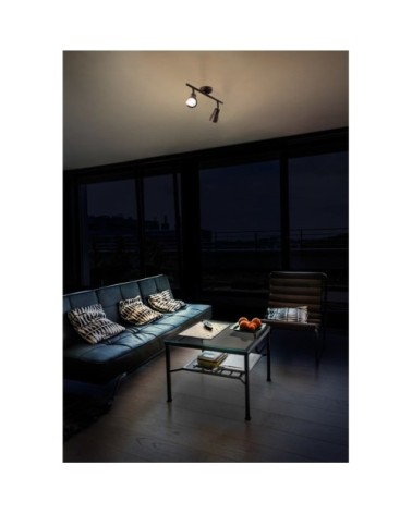 Double spot de style moderne GU10 IP20 8W métal marron