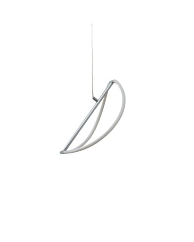 Suspension en acier, acrylique et pvc argenté / chromé 40 cm