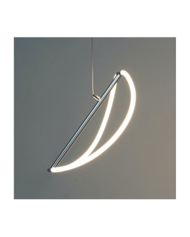 Suspension en acier, acrylique et pvc argenté / chromé 40 cm