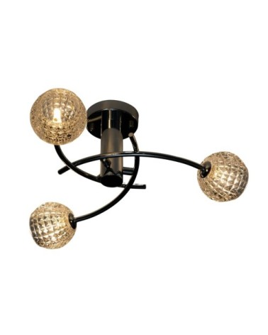 Plafonnier en verre argenté / chromé 60 cm