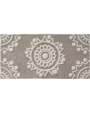 Tapis de bain en coton fantaisie taupe 60x120cm
