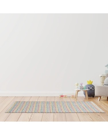 Tapis en coton fantaisie multicouleur 60x120cm