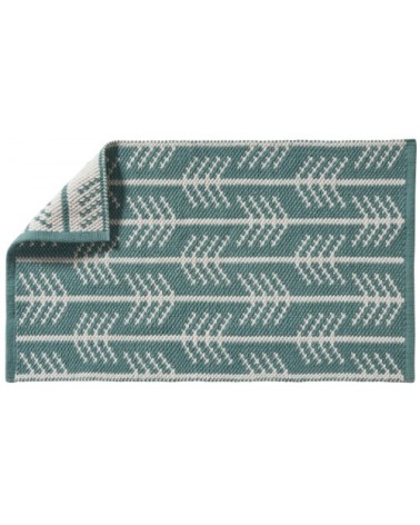 Tapis de bain en coton fantaisie vert 50x80cm