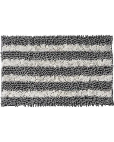 Tapis de bain en polyester fantaisie gris 50x80cm