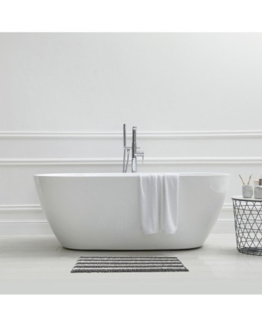 Tapis de bain en polyester fantaisie gris 50x80cm