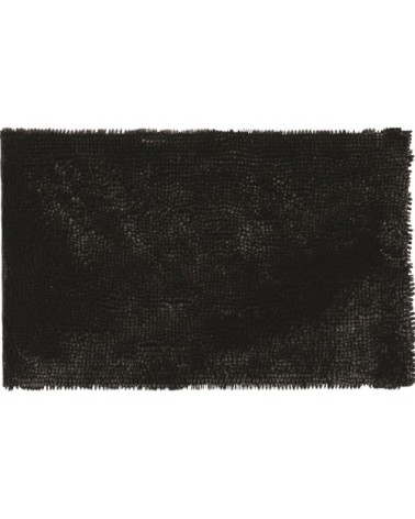 Tapis de bain en polyester uni noir 50x80cm