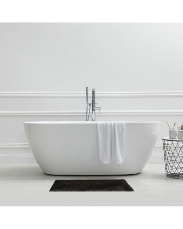 Tapis de bain en polyester uni noir 50x80cm