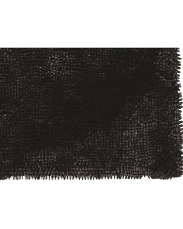 Tapis de bain en polyester uni noir 50x80cm