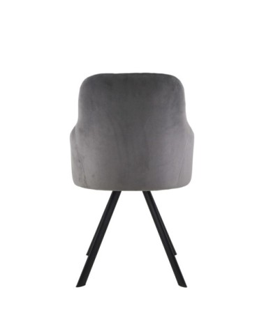 Fauteuil rembourré velours gris