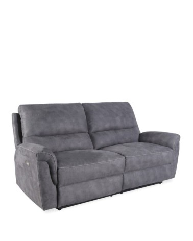 Canapé 2 places inclinable en tissu gris L 208 cm