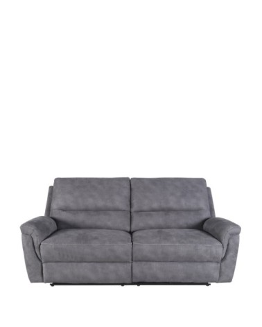 Canapé 2 places inclinable en tissu gris L 208 cm