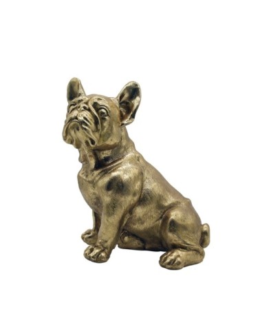 Statue chien en résine or