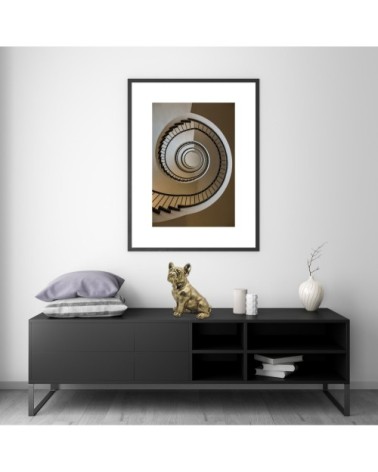 Statue chien en résine or