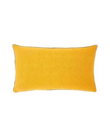 Housse de coussin en lin jaune or 33 x 57 cm