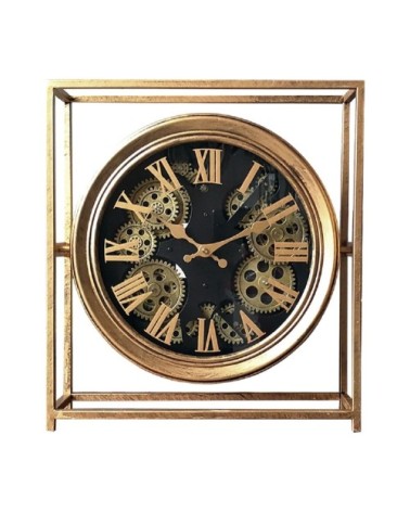 Horloge mécanisme carrée en métal noir