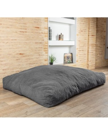 Pouf lit convertible 2en1 gris foncé