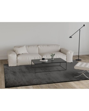 Tapis moderne uni doux anthracite 160x230