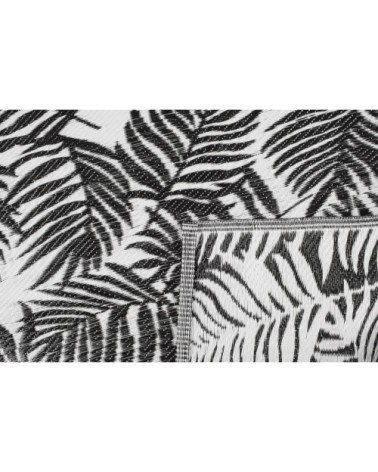 Tapis extérieur motif palmier noir 120x160