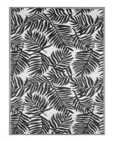 Tapis extérieur motif palmier noir 150x220
